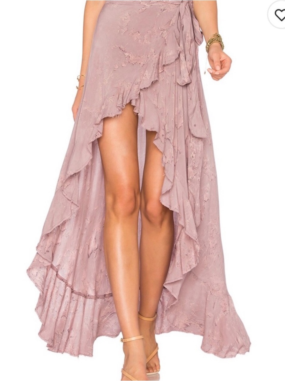 Blue Life Aura High-Low Ruffle Wrap Maxi Skirt - Pink Purple XS